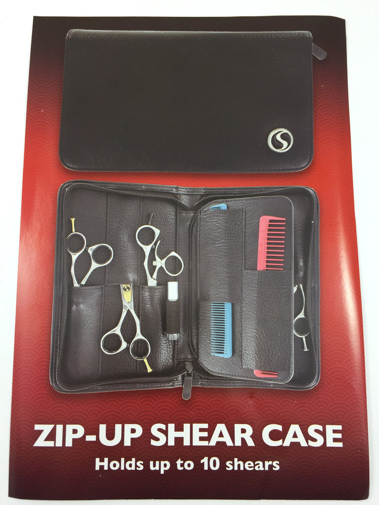 Leather Zip-Up Shear Case ~ Holds up to 10 Shears